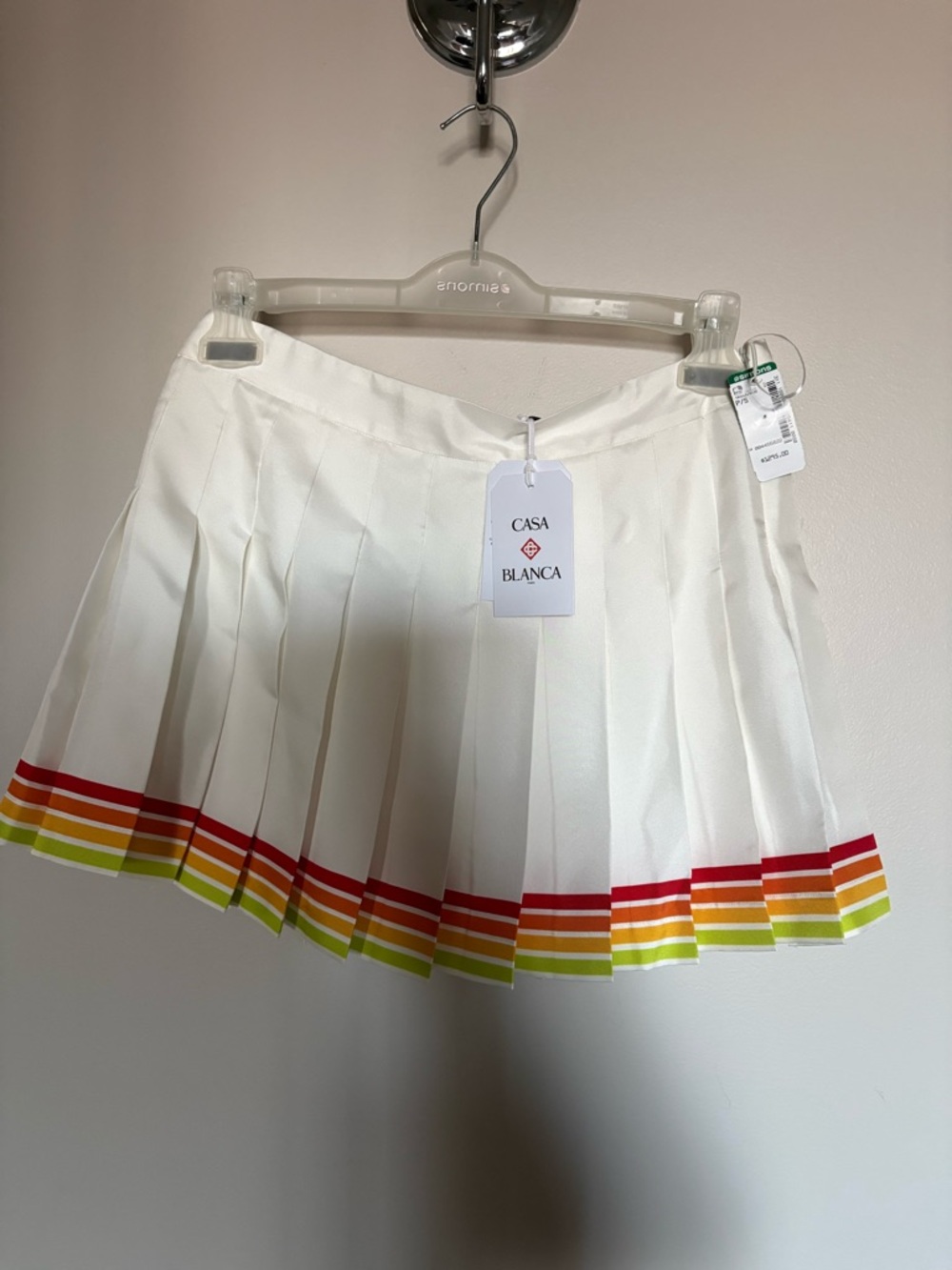 NWT- Casablanca  100% silk Mini Skirt with Rainbow Stripe
